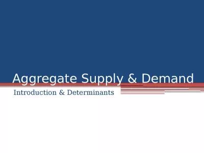 Aggregate Supply & Demand