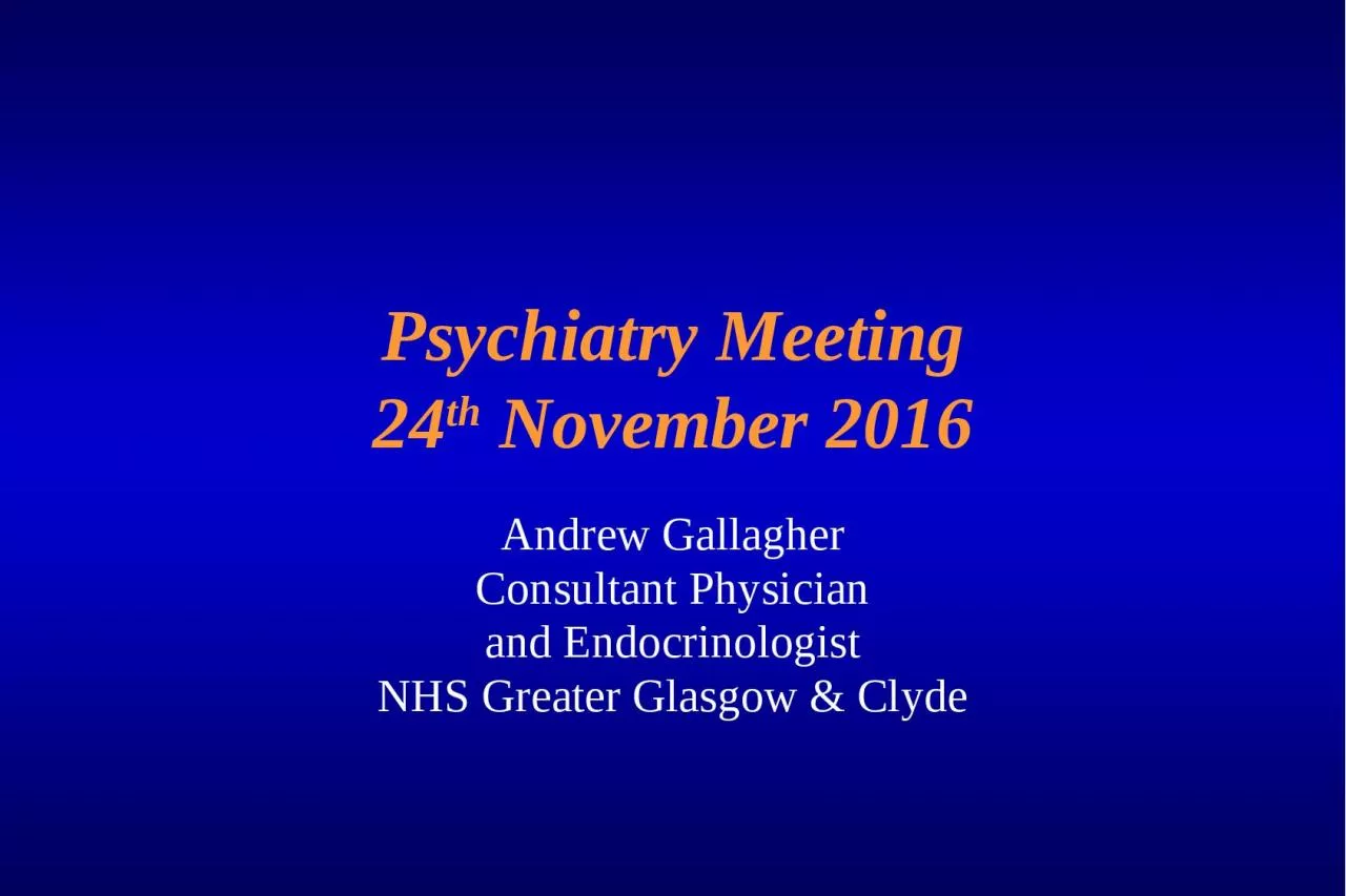 Psychiatry Meeting 24 th