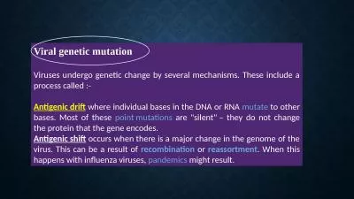 Viral genetic mutation Viruses undergo genetic change by several mechanisms. These include