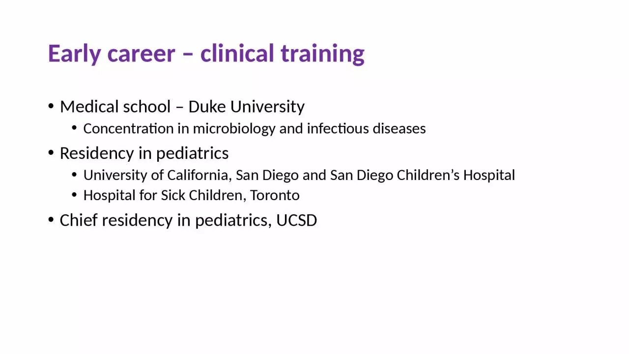 PPT-Early career – clinical training