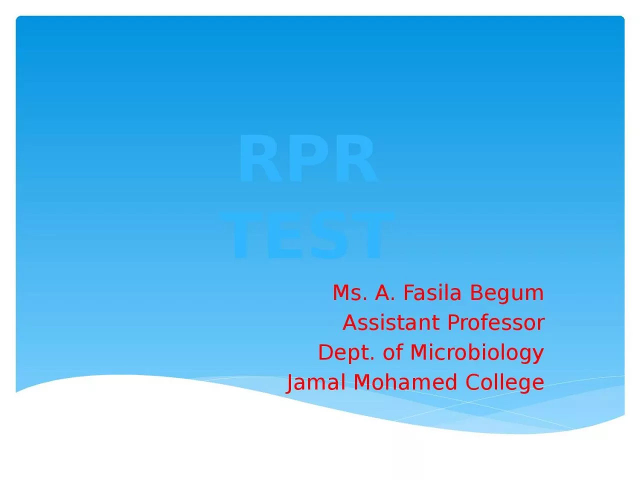 PPT-Ms. A. Fasila Begum Assistant Professor