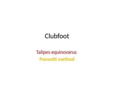 Clubfoot Talipes   equinovarus