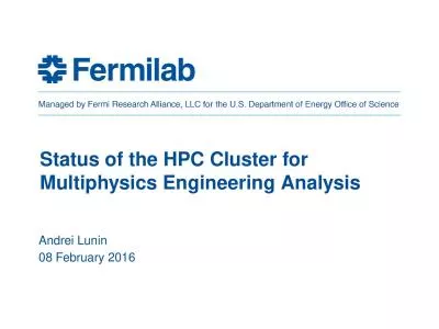 Status  of the HPC  Cluster