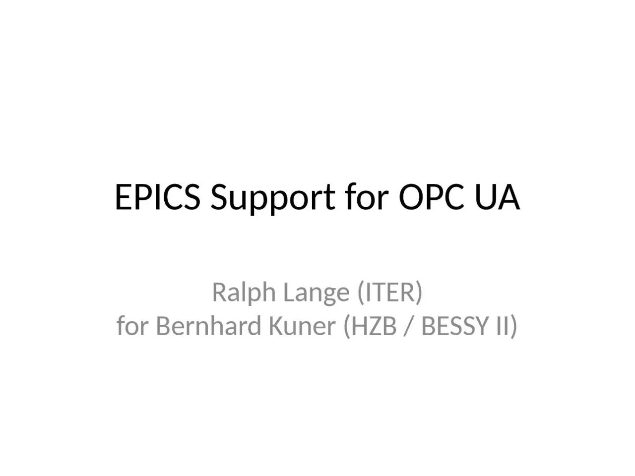 PPT-EPICS Support for OPC UA