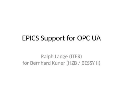 EPICS Support for OPC UA