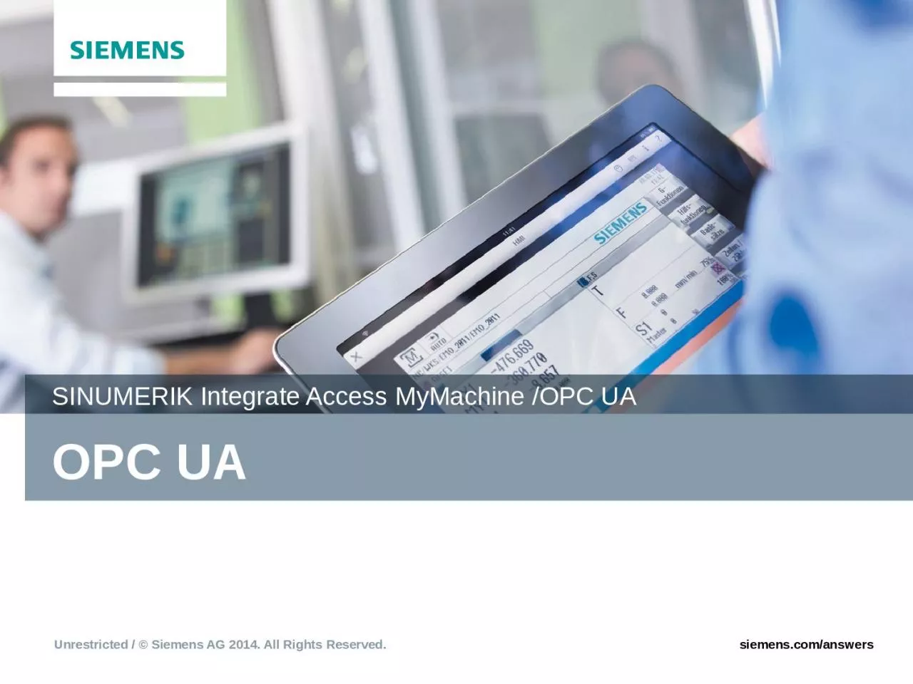 PPT-OPC UA SINUMERIK Integrate Access MyMachine /OPC UA