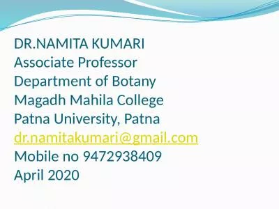 DR.NAMITA KUMARI Associate Professor