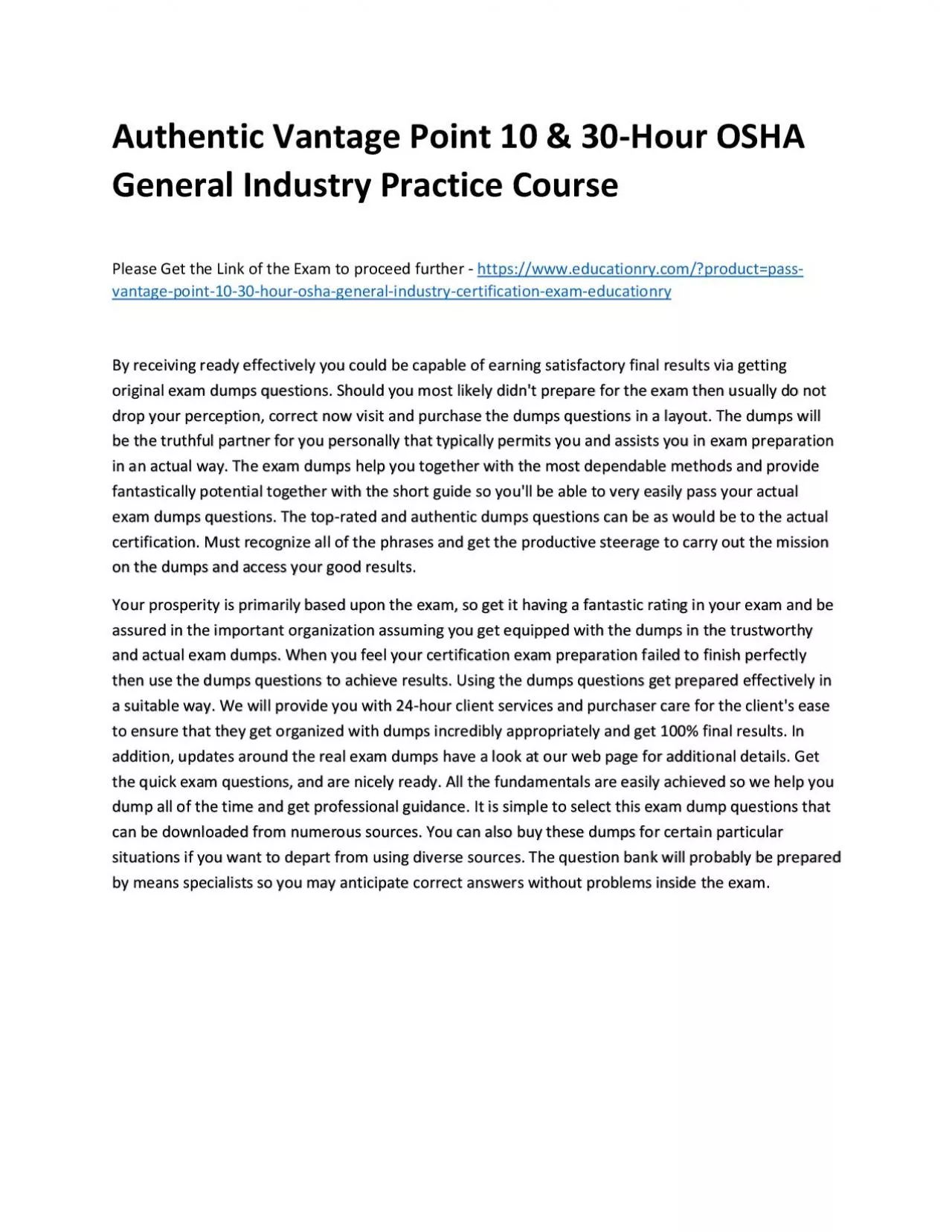 PDF-Authentic Vantage Point 10 & 30-Hour OSHA General Industry Practice Course