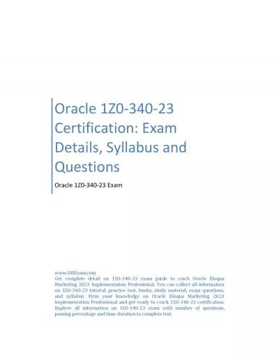 Oracle 1Z0-340-23 Certification: Exam Details, Syllabus and Questions