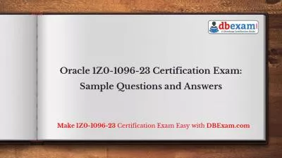Oracle 1Z0-1096-23 Certification Exam: Sample Questions and Answers