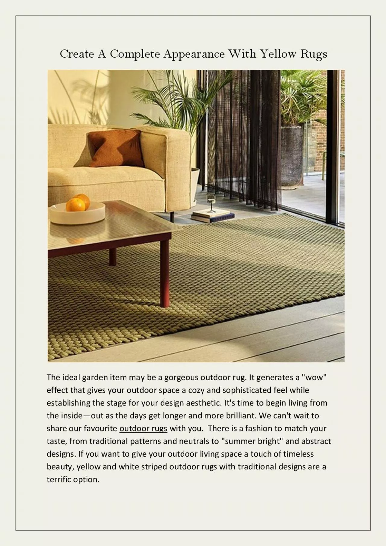 PDF-Create A Complete Appearance With Yellow Rugs