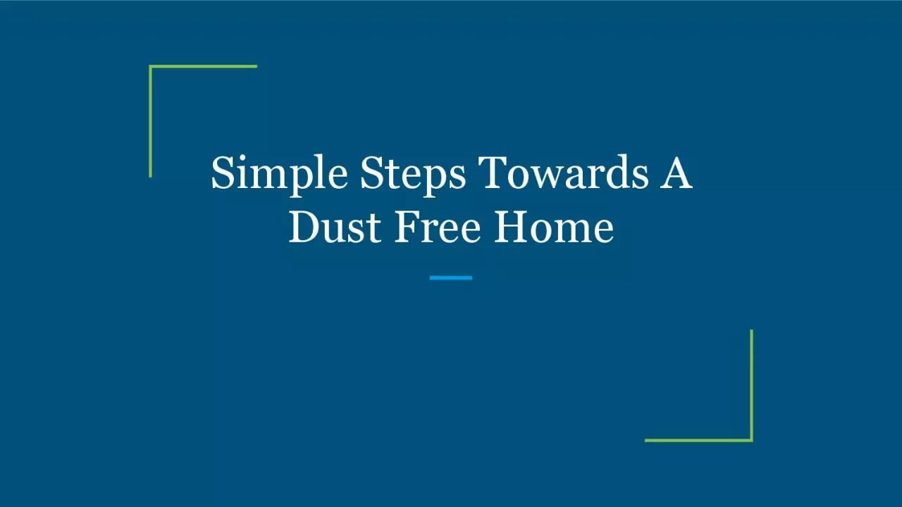 PDF-Simple Steps Towards A Dust Free Home