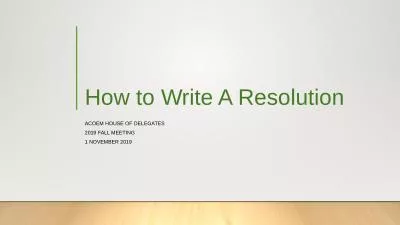 How to Write A Resolution