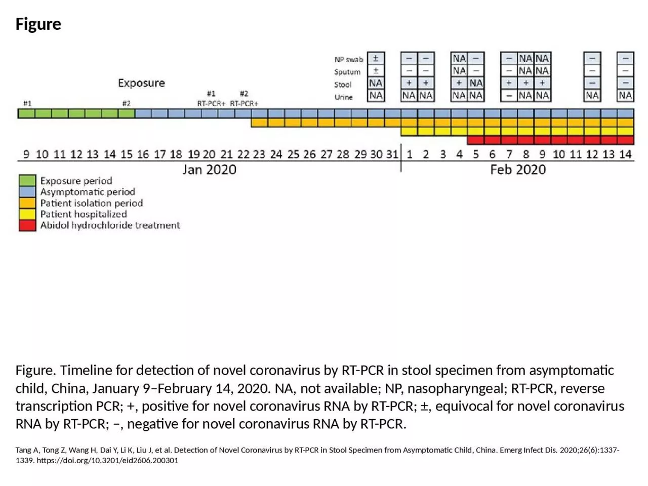 PPT-Figure Figure. Timeline for detection of novel coronavirus by RT-PCR in stool specimen