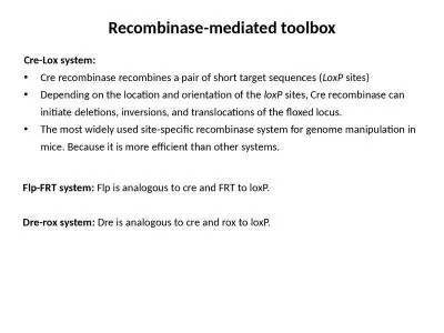 Recombinase -mediated toolbox