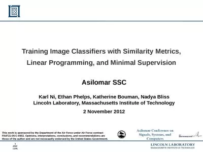 Training Image Classifiers with Similarity Metrics, Linear Programming, and Minimal Supervision