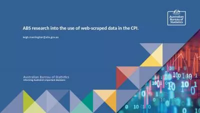 ABS research into the use of web-scraped data in the CPI.