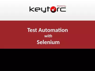 Test  Automation   with Selenium