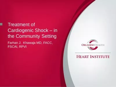 Treatment of Cardiogenic Shock – in the Community Setting