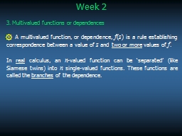 PPT-Week 2 3. Multivalued functions or dependences