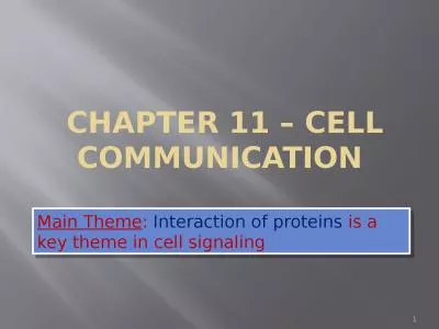 Chapter 11 – Cell communication