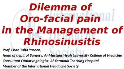 Dilemma of  Oro-facial pain