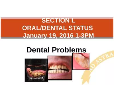 Dental Problems SECTION L