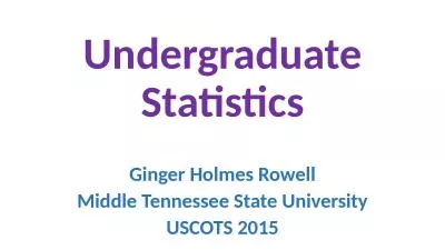 Undergraduate Statistics
