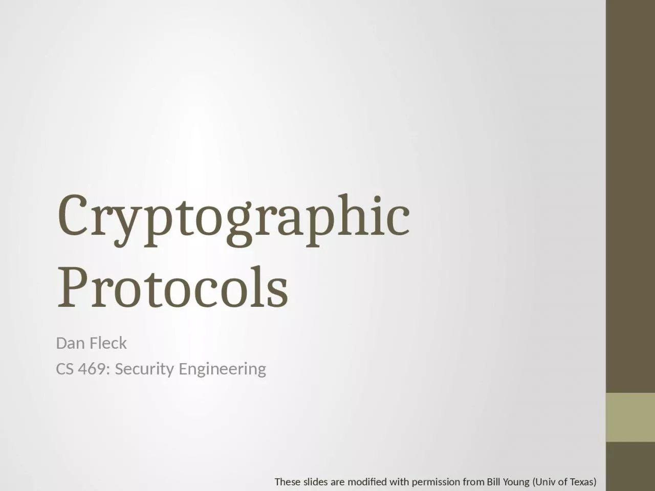 PPT-Cryptographic Protocols Dan Fleck