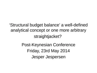 ‘Structural budget balance’ a well-defined analytical concept or one more arbitrary straightjac