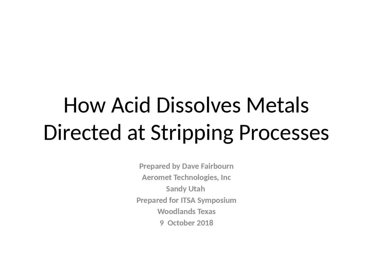 How Acid Dissolves Metals