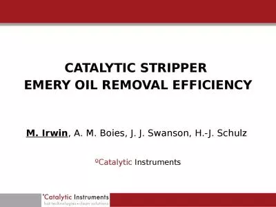 CATALYTIC STRIPPER  EMERY OIL REMOVAL EFFICIENCY