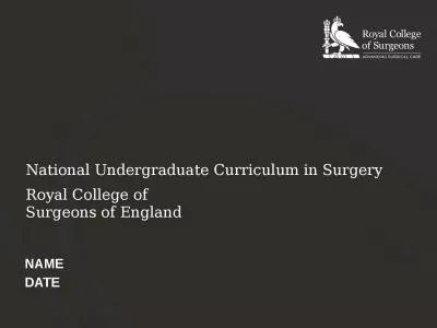 National Undergraduate Curriculum in Surgery