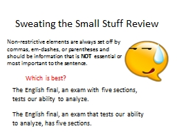 PPT-Sweating the Small Stuff Review