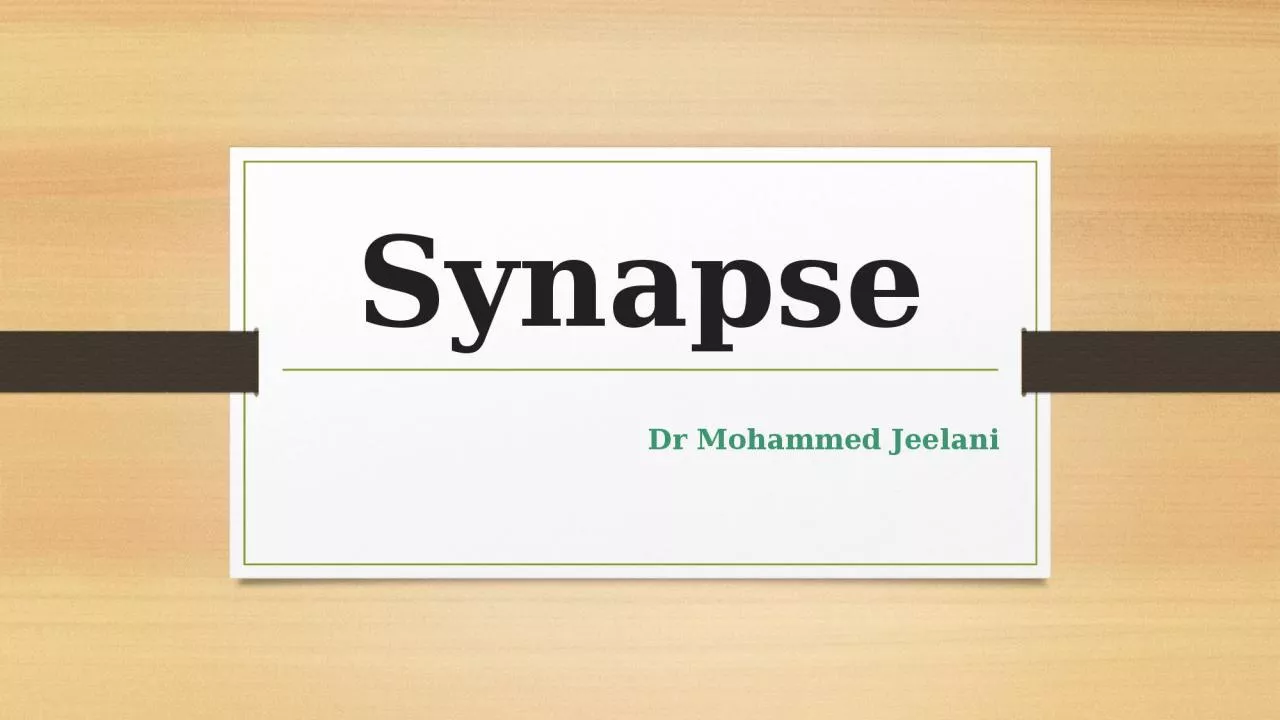 PPT-Synapse Dr Mohammed Jeelani