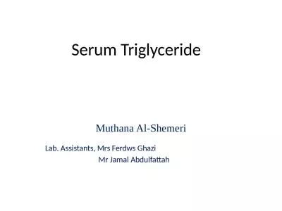 Serum Triglyceride Muthana