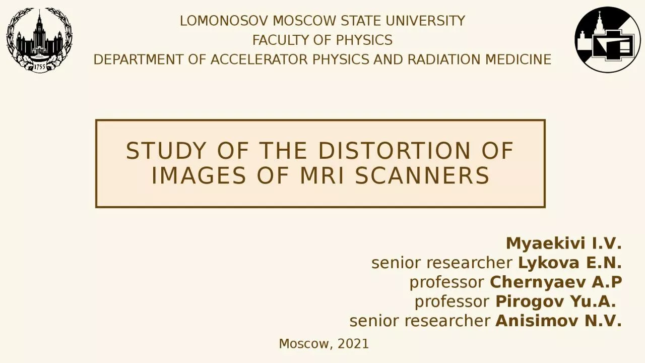 PPT-Study of the distortion of images of MRI scanners