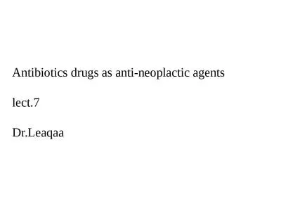 Antibiotics drugs as anti-