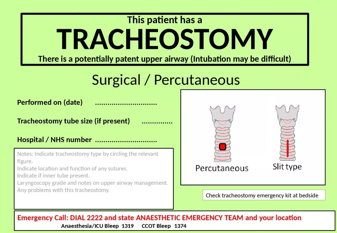 PPT-This patient has a TRACHEOSTOMY