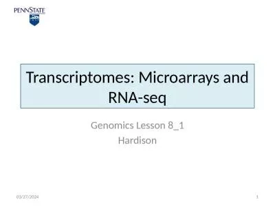 Transcriptomes: Microarrays and RNA-seq