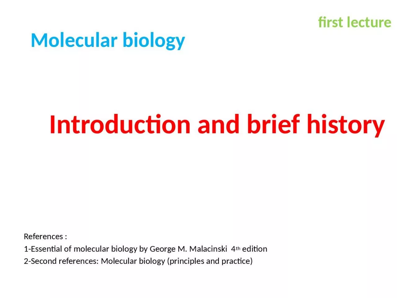 PPT-M olecular biology Introduction