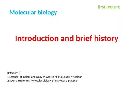 M olecular biology    Introduction