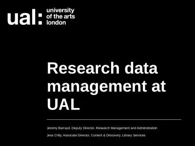 Research data management at UAL