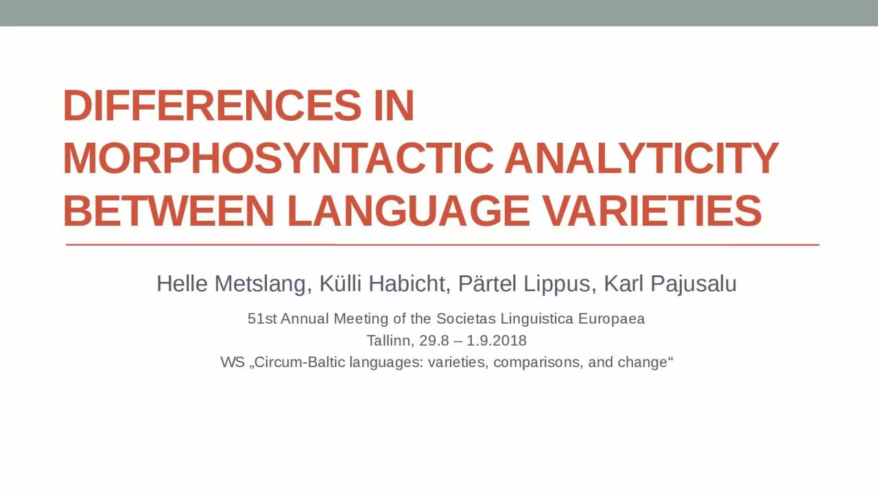 PPT-Differences in morphosyntactic