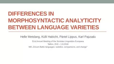 Differences in  morphosyntactic