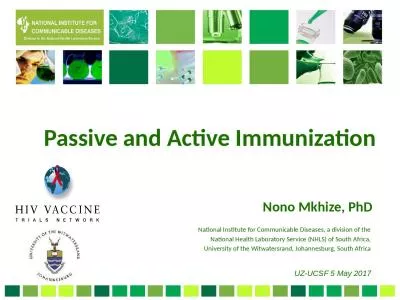 Passive and Active Immunization