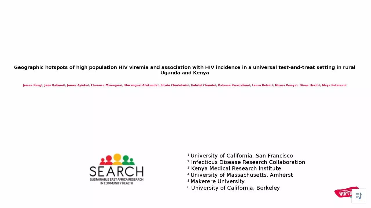 PPT-Geographic hotspots of high population HIV viremia and association with HIV incidence