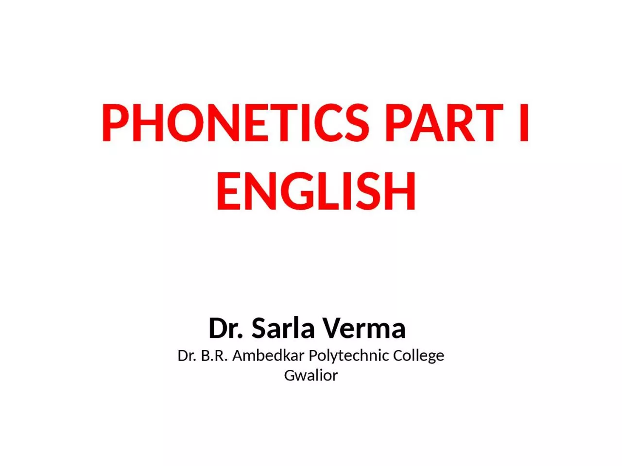 PPT-PHONETICS PART I ENGLISH