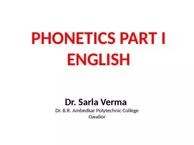 PHONETICS PART I ENGLISH