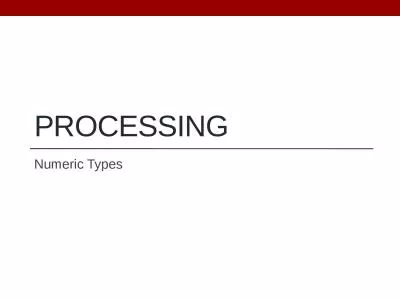 Processing Numeric Types